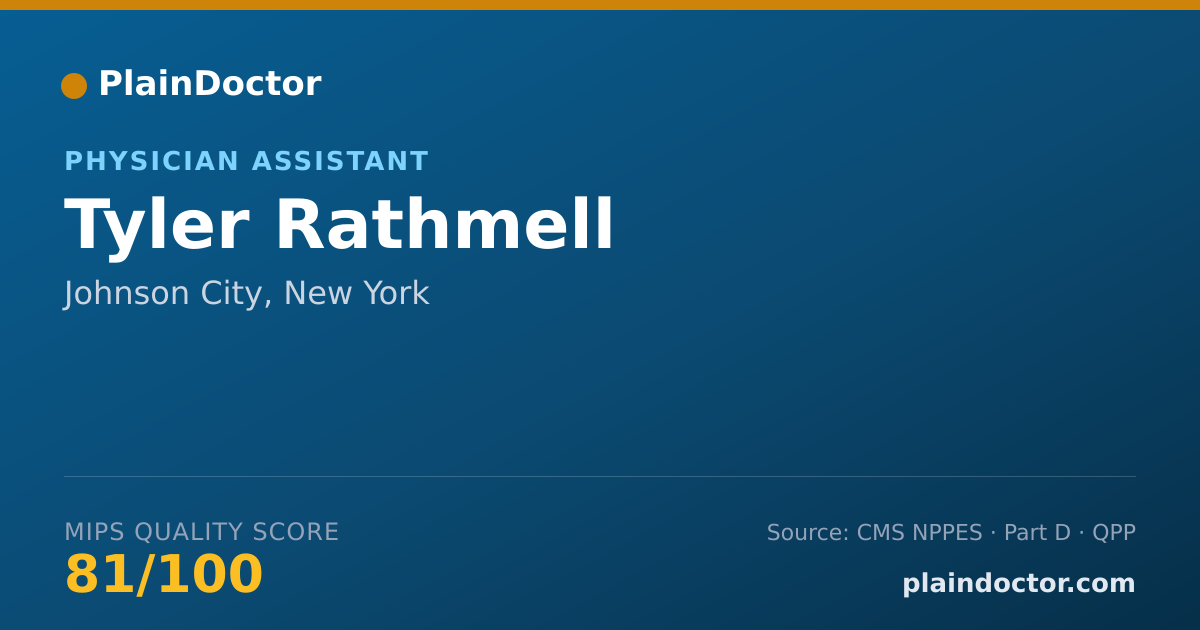 Shareable card for Tyler Rathmell - Physician Assistant, Johnson City, NY