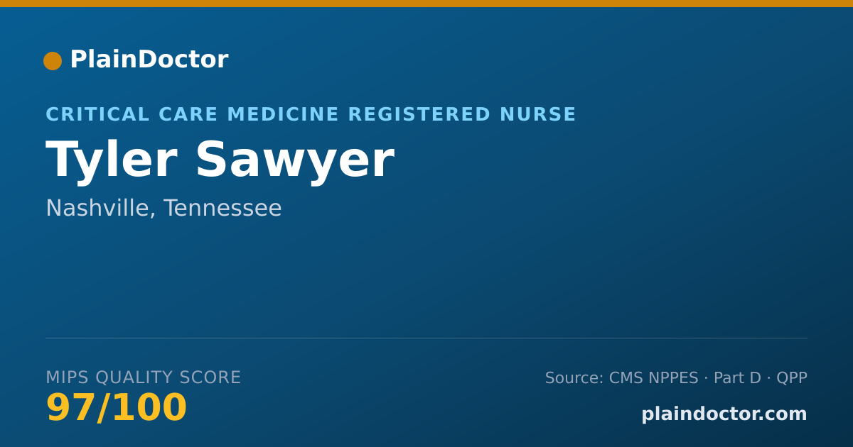 Shareable card for Tyler Sawyer - Critical Care Medicine Registered Nurse, Nashville, TN