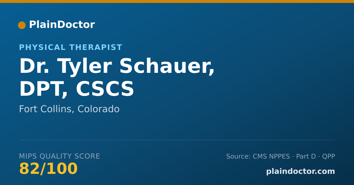 Shareable card for Tyler Schauer, DPT, CSCS - Physical Therapist, Fort Collins, CO