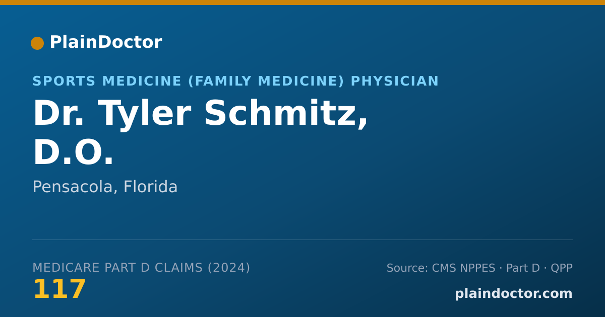 Shareable card for Tyler Schmitz, D.O. - Sports Medicine (Family Medicine) Physician, Pensacola, FL