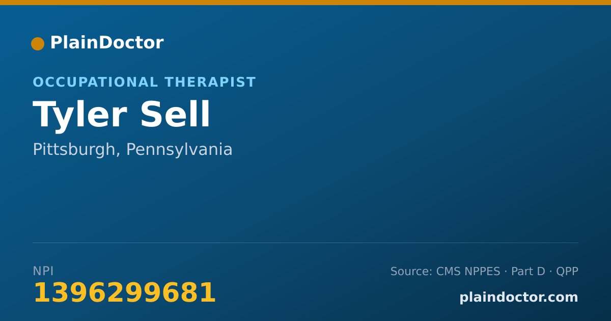 Shareable card for Tyler Sell - Occupational Therapist, Pittsburgh, PA