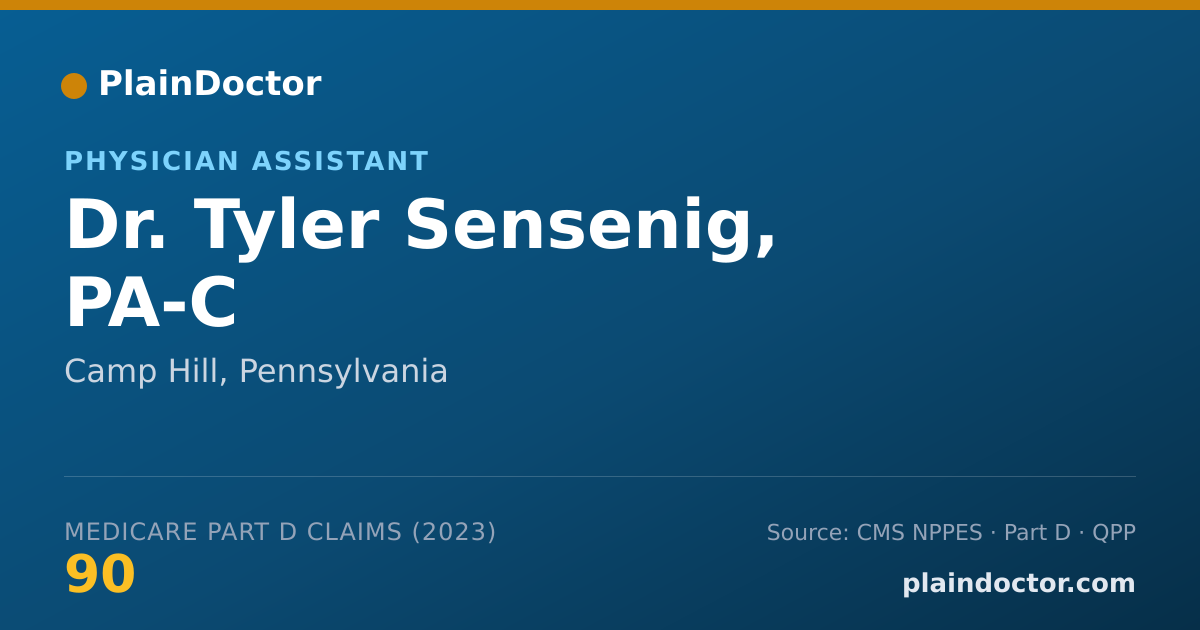 Shareable card for Tyler Sensenig, PA-C - Physician Assistant, Camp Hill, PA