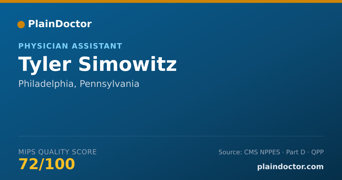 Shareable card for Tyler Simowitz - Physician Assistant, Philadelphia, PA