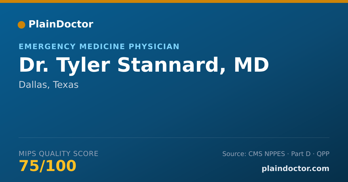 Shareable card for Tyler Stannard, MD - Emergency Medicine Physician, Dallas, TX
