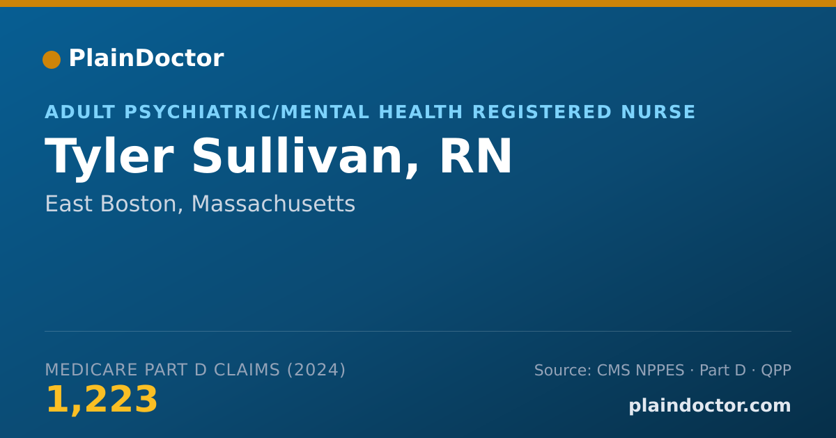 Shareable card for Tyler Sullivan, RN - Adult Psychiatric/Mental Health Registered Nurse, East Boston, MA