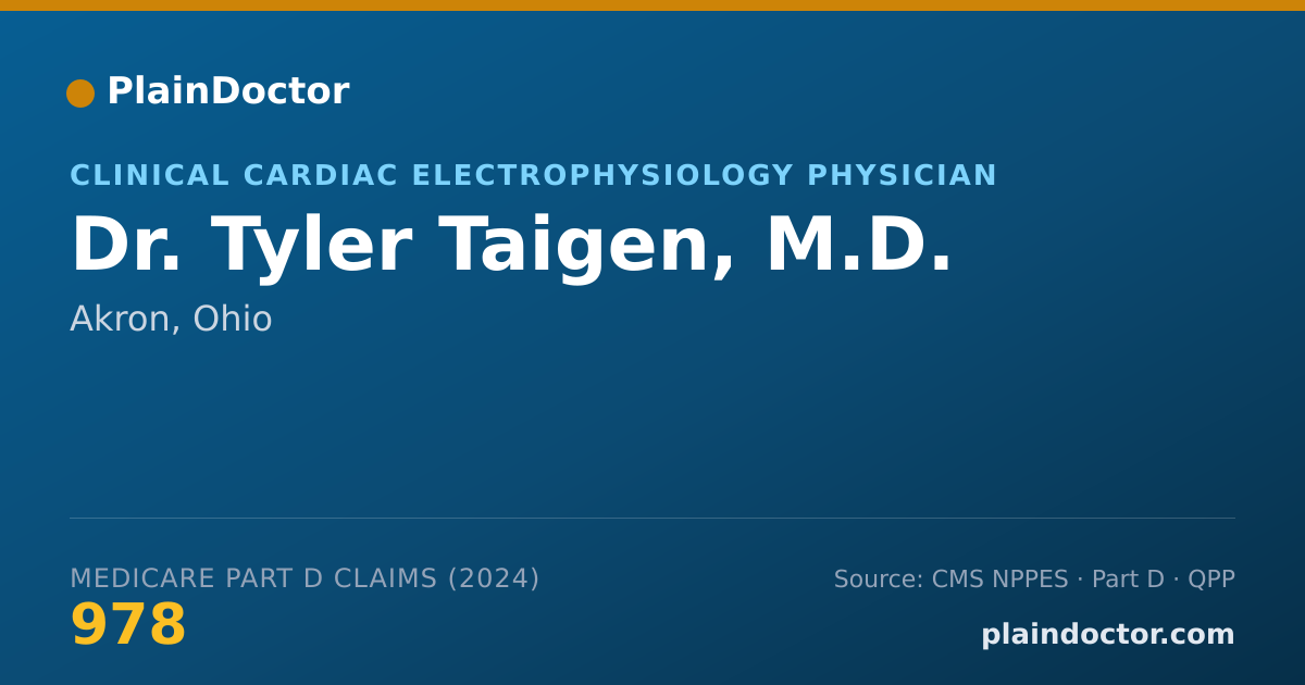 Shareable card for Tyler Taigen, M.D. - Clinical Cardiac Electrophysiology Physician, Akron, OH