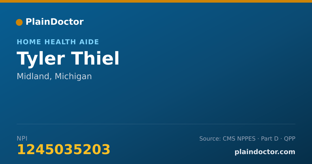 Shareable card for Tyler Thiel - Home Health Aide, Midland, MI