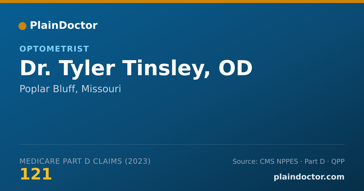 Shareable card for Tyler Tinsley, OD - Optometrist, Poplar Bluff, MO