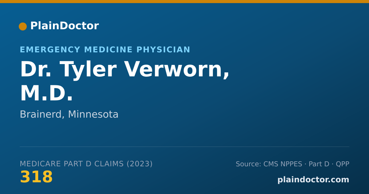 Shareable card for Tyler Verworn, M.D. - Emergency Medicine Physician, Brainerd, MN