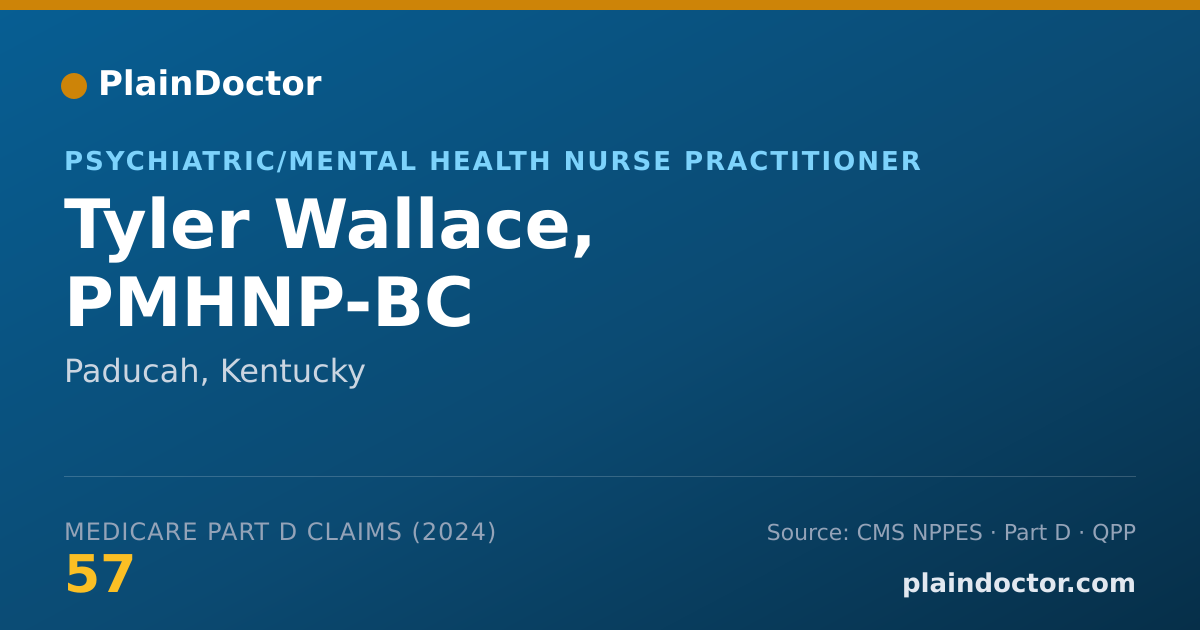 Shareable card for Tyler Wallace, PMHNP-BC - Psychiatric/Mental Health Nurse Practitioner, Paducah, KY