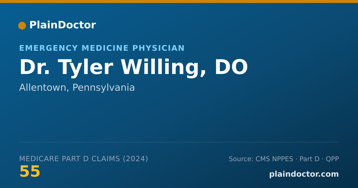 Shareable card for Tyler Willing, DO - Emergency Medicine Physician, Allentown, PA