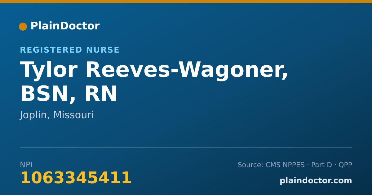 Shareable card for Tylor Reeves-Wagoner, BSN, RN - Registered Nurse, Joplin, MO