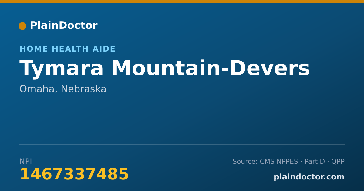 Shareable card for Tymara Mountain-Devers - Home Health Aide, Omaha, NE