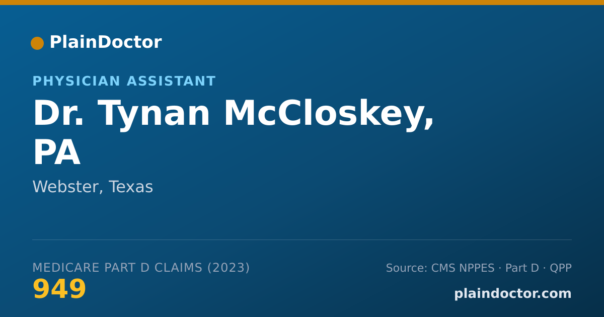 Shareable card for Tynan McCloskey, PA - Physician Assistant, Webster, TX