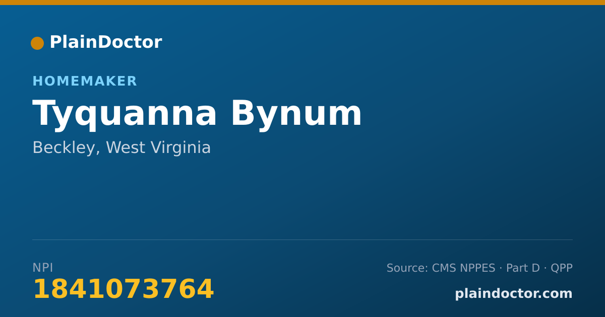 Shareable card for Tyquanna Bynum - Homemaker, Beckley, WV