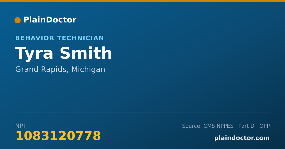 Shareable card for Tyra Smith - Behavior Technician, Grand Rapids, MI