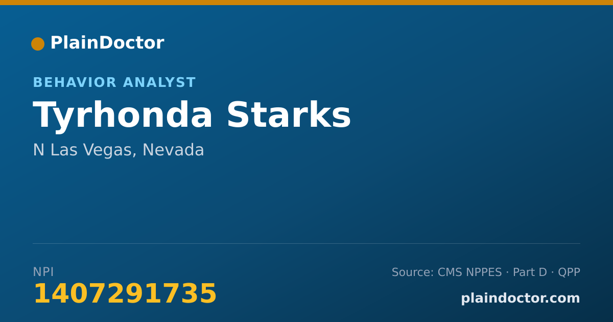 Shareable card for Tyrhonda Starks - Behavior Analyst, N Las Vegas, NV