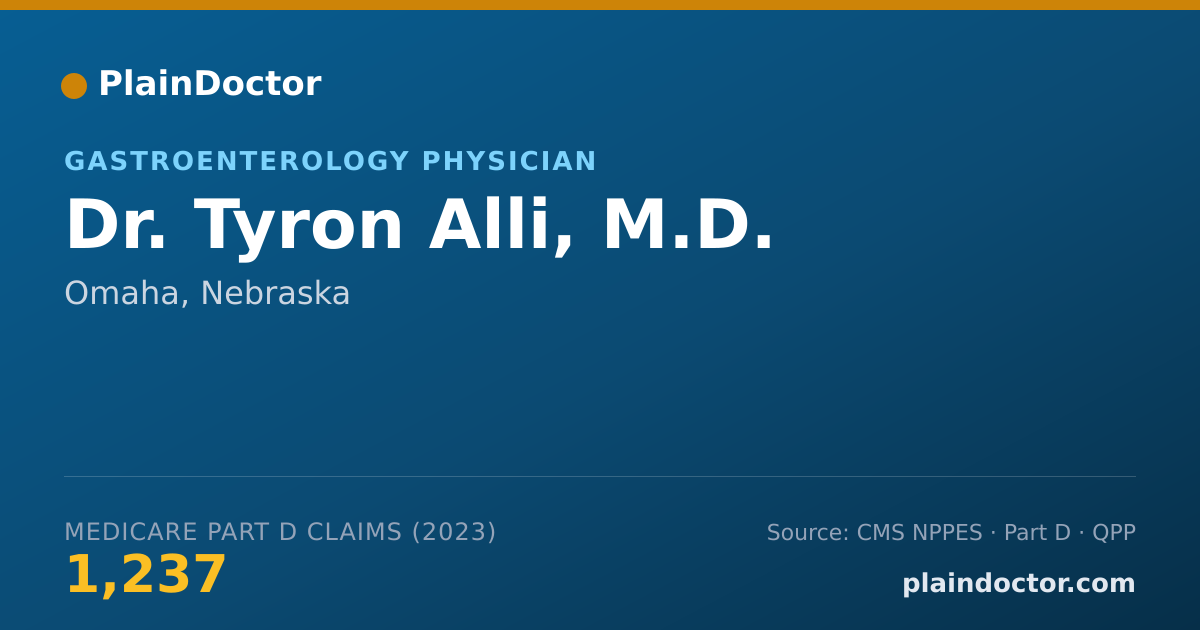 Shareable card for Tyron Alli, M.D. - Gastroenterology Physician, Omaha, NE