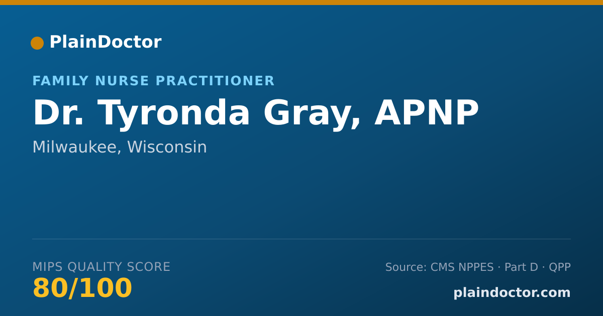 Shareable card for Tyronda Gray, APNP - Family Nurse Practitioner, Milwaukee, WI