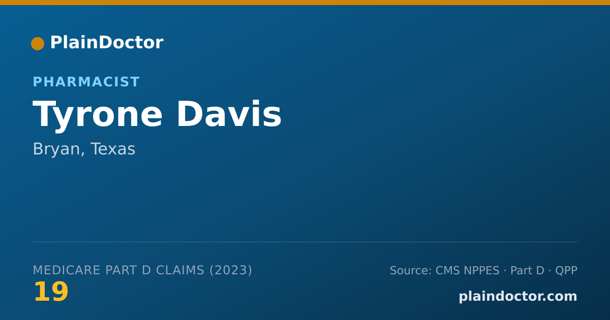Shareable card for Tyrone Davis - Pharmacist, Bryan, TX
