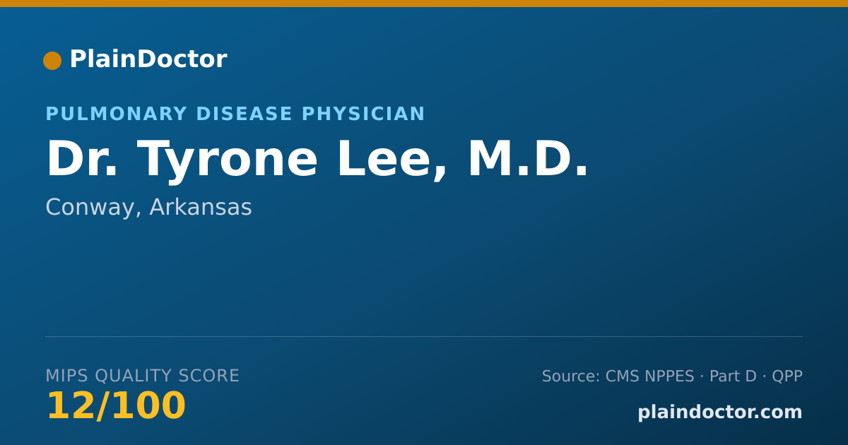 Shareable card for Tyrone Lee, M.D. - Pulmonary Disease Physician, Conway, AR
