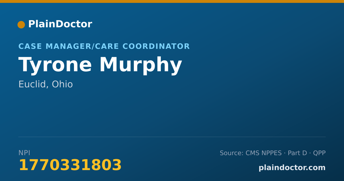 Shareable card for Tyrone Murphy - Case Manager/Care Coordinator, Euclid, OH