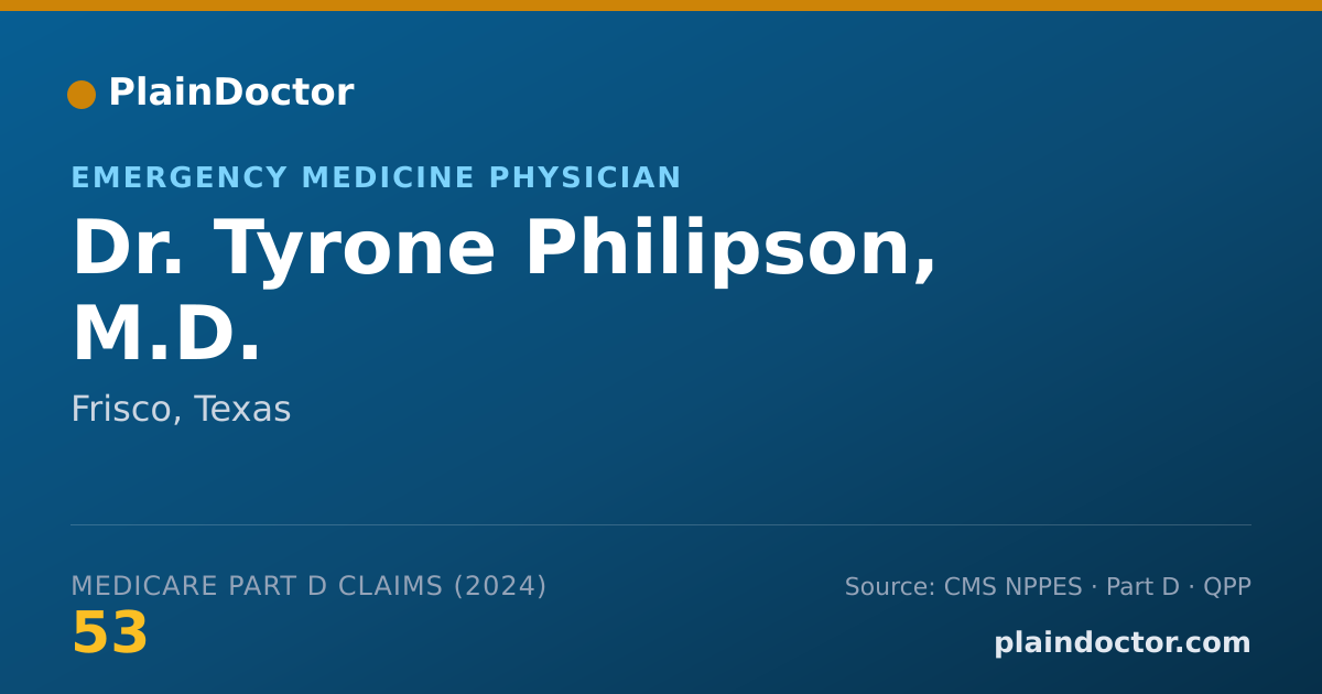 Shareable card for Tyrone Philipson, M.D. - Emergency Medicine Physician, Frisco, TX