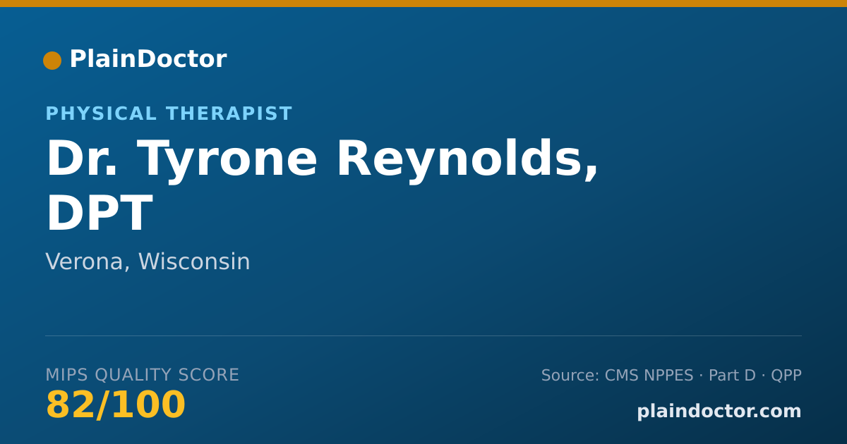 Shareable card for Tyrone Reynolds, DPT - Physical Therapist, Verona, WI