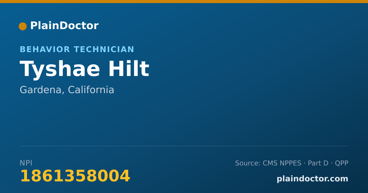 Shareable card for Tyshae Hilt - Behavior Technician, Gardena, CA