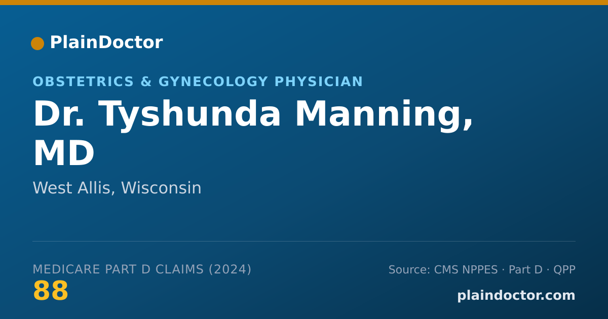 Shareable card for Tyshunda Manning, MD - Obstetrics & Gynecology Physician, West Allis, WI