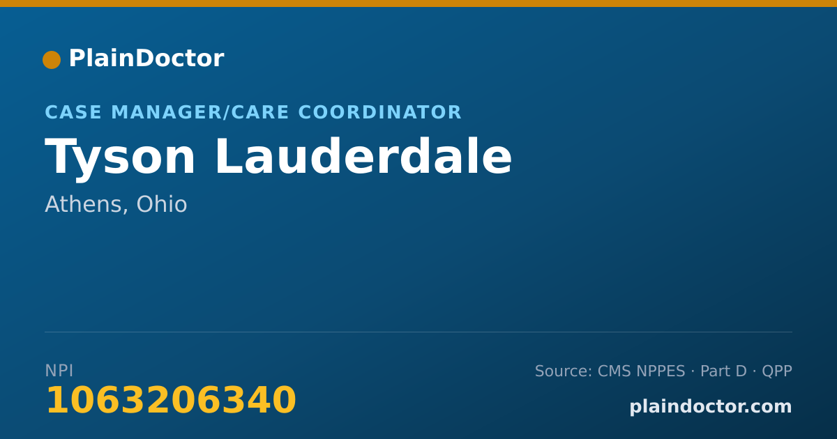 Shareable card for Tyson Lauderdale - Case Manager/Care Coordinator, Athens, OH