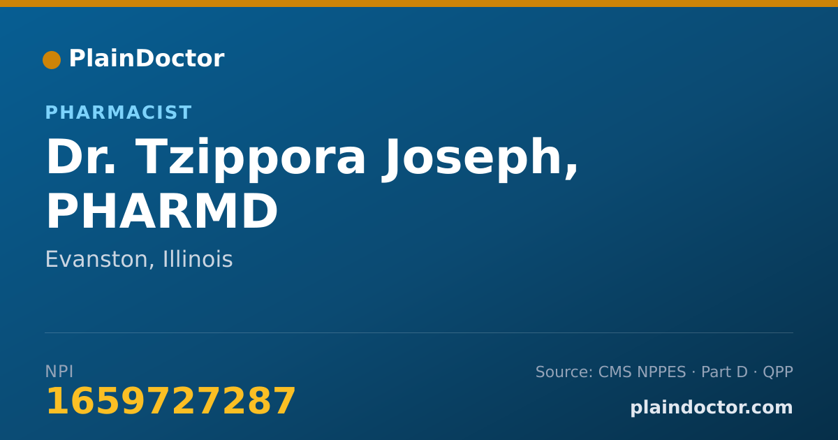 Shareable card for Tzippora Joseph, PHARMD - Pharmacist, Evanston, IL