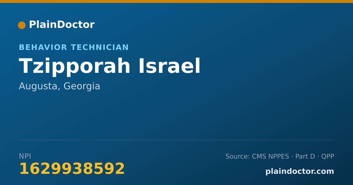 Shareable card for Tzipporah Israel - Behavior Technician, Augusta, GA