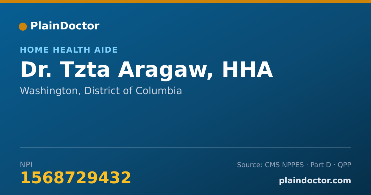 Shareable card for Tzta Aragaw, HHA - Home Health Aide, Washington, DC