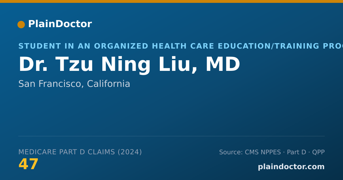 Shareable card for Tzu Ning Liu, MD - Student in an Organized Health Care Education/Training Program, San Francisco, CA