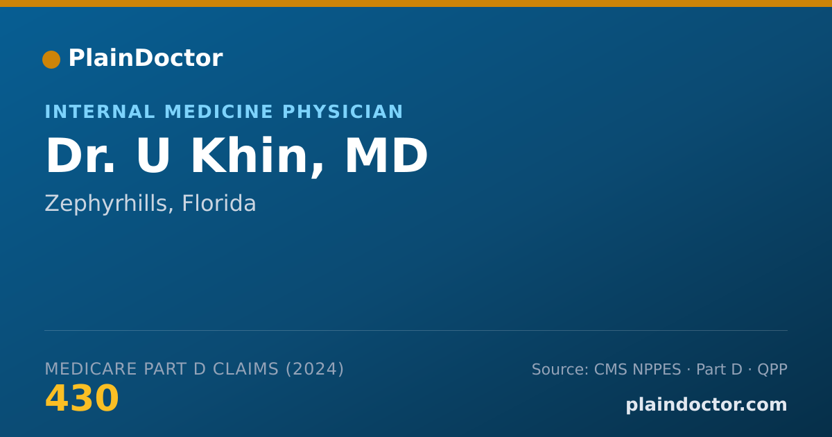 Shareable card for U Khin, MD - Internal Medicine Physician, Zephyrhills, FL