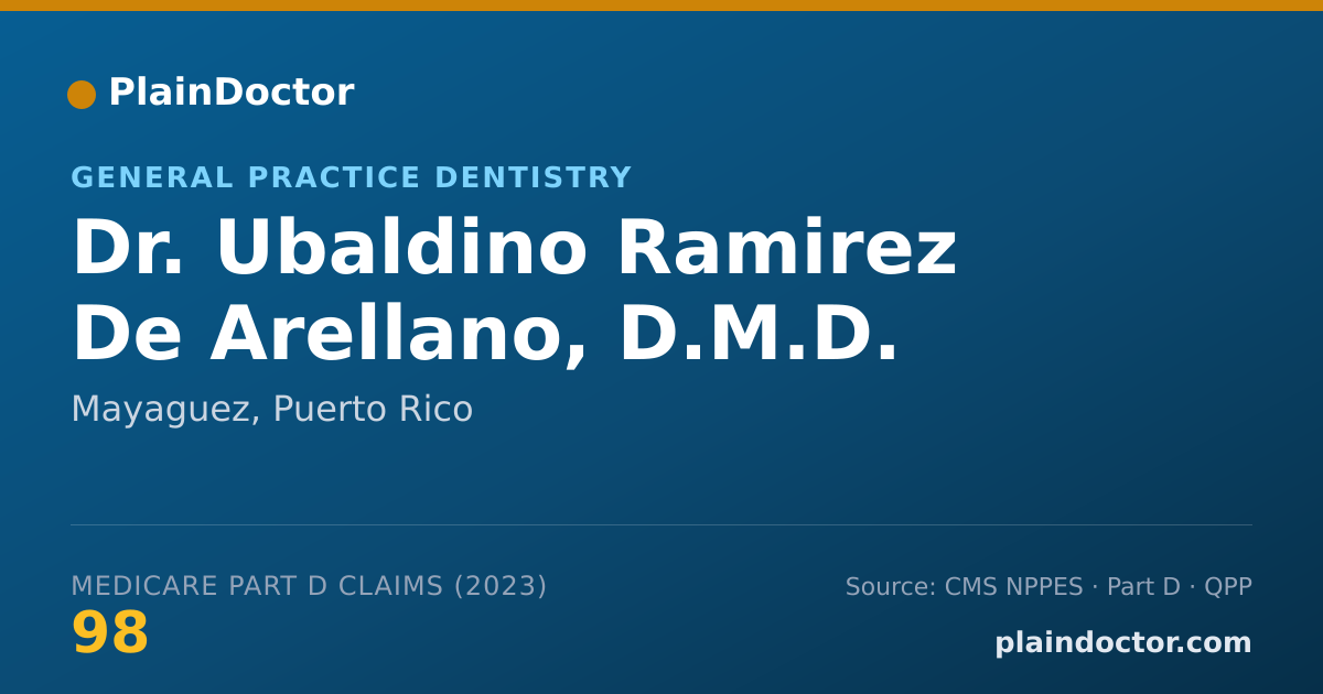 Shareable card for Ubaldino Ramirez De Arellano, D.M.D. - General Practice Dentistry, Mayaguez, PR
