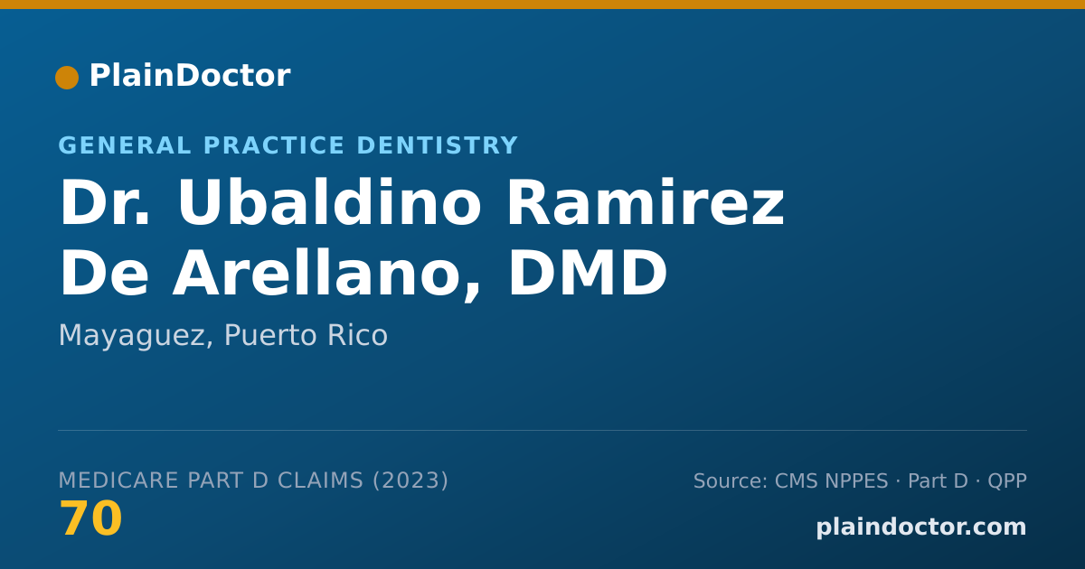 Shareable card for Ubaldino Ramirez De Arellano, DMD - General Practice Dentistry, Mayaguez, PR