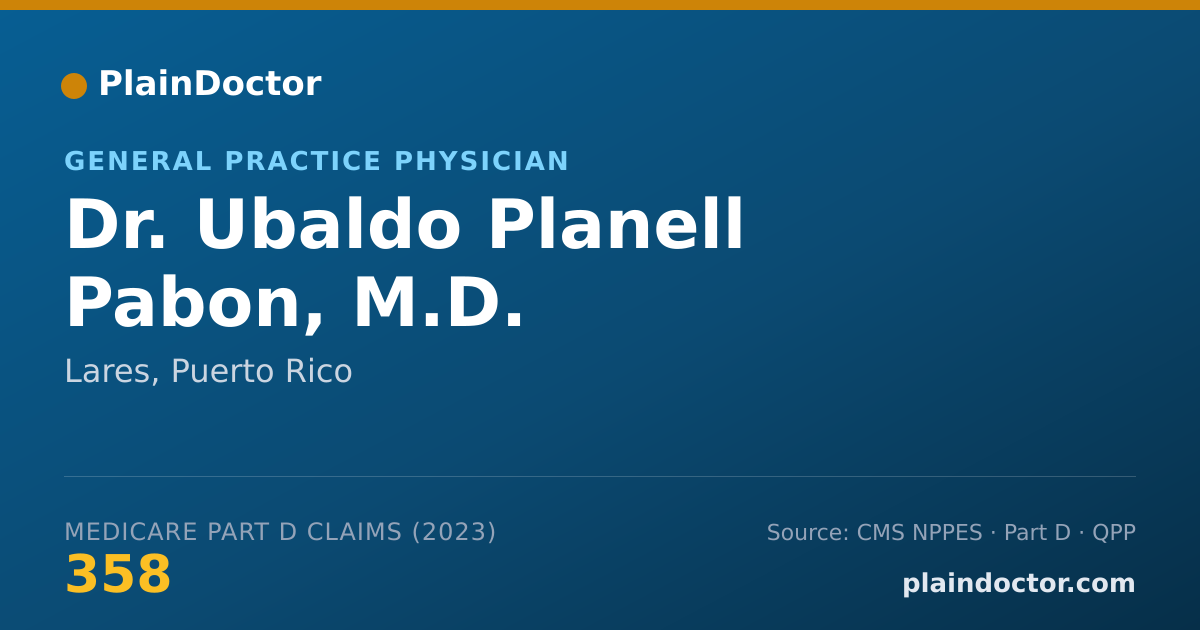 Shareable card for Ubaldo Planell Pabon, M.D. - General Practice Physician, Lares, PR