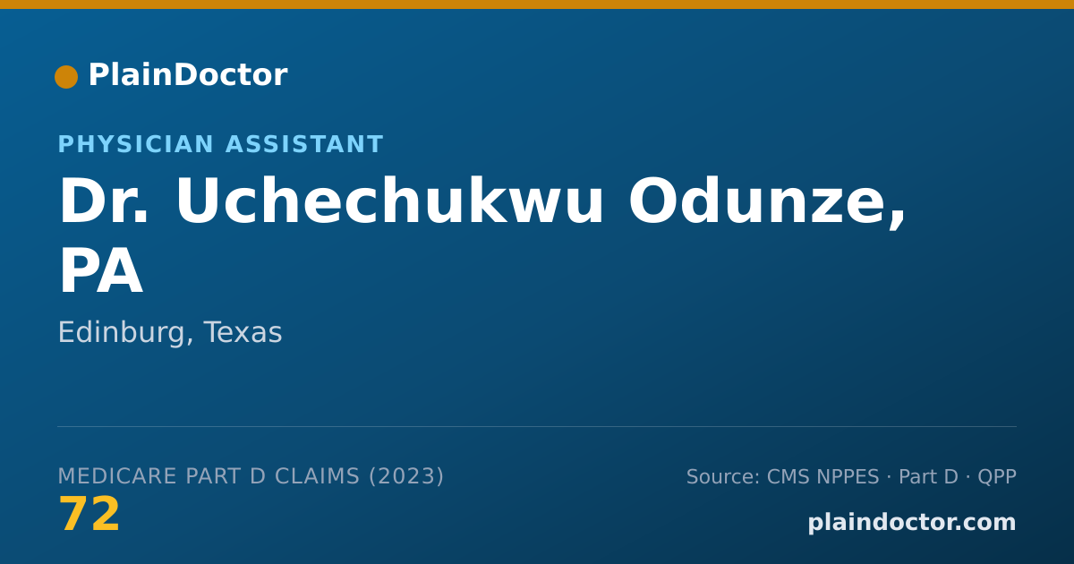 Shareable card for Uchechukwu Odunze, PA - Physician Assistant, Edinburg, TX