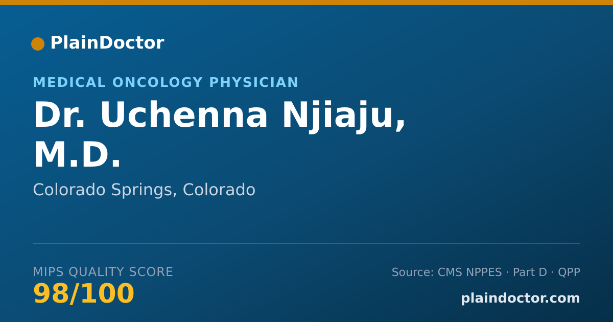 Shareable card for Uchenna Njiaju, M.D. - Medical Oncology Physician, Colorado Springs, CO