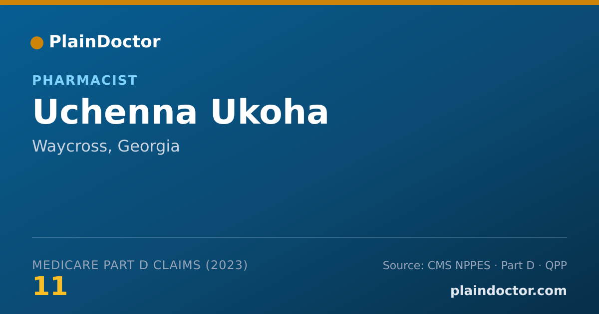 Shareable card for Uchenna Ukoha - Pharmacist, Waycross, GA