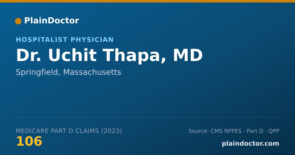 Shareable card for Uchit Thapa, MD - Hospitalist Physician, Springfield, MA
