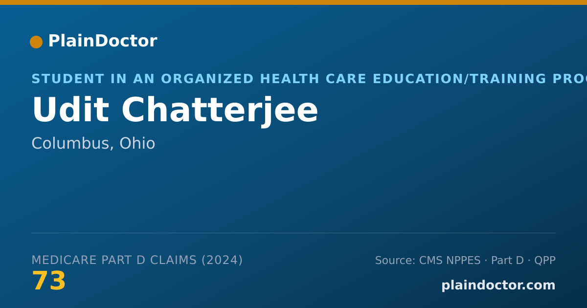Shareable card for Udit Chatterjee - Student in an Organized Health Care Education/Training Program, Columbus, OH