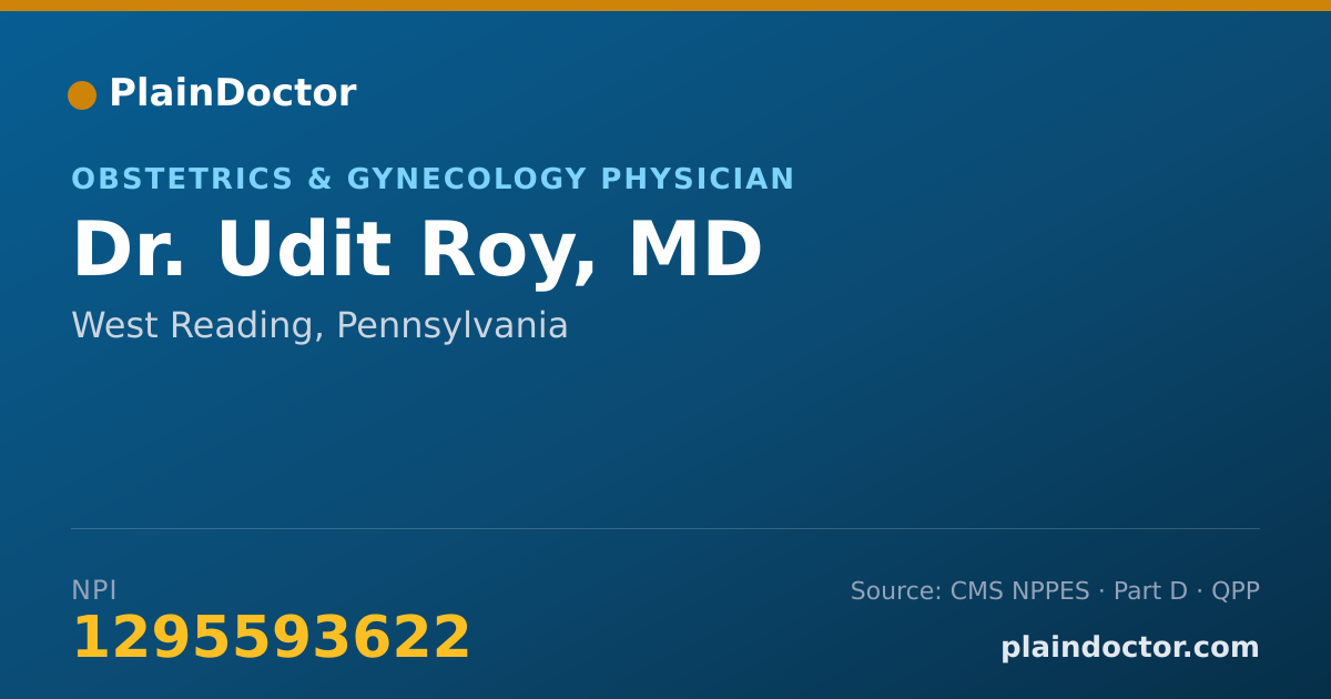 Shareable card for Udit Roy, MD - Obstetrics & Gynecology Physician, West Reading, PA