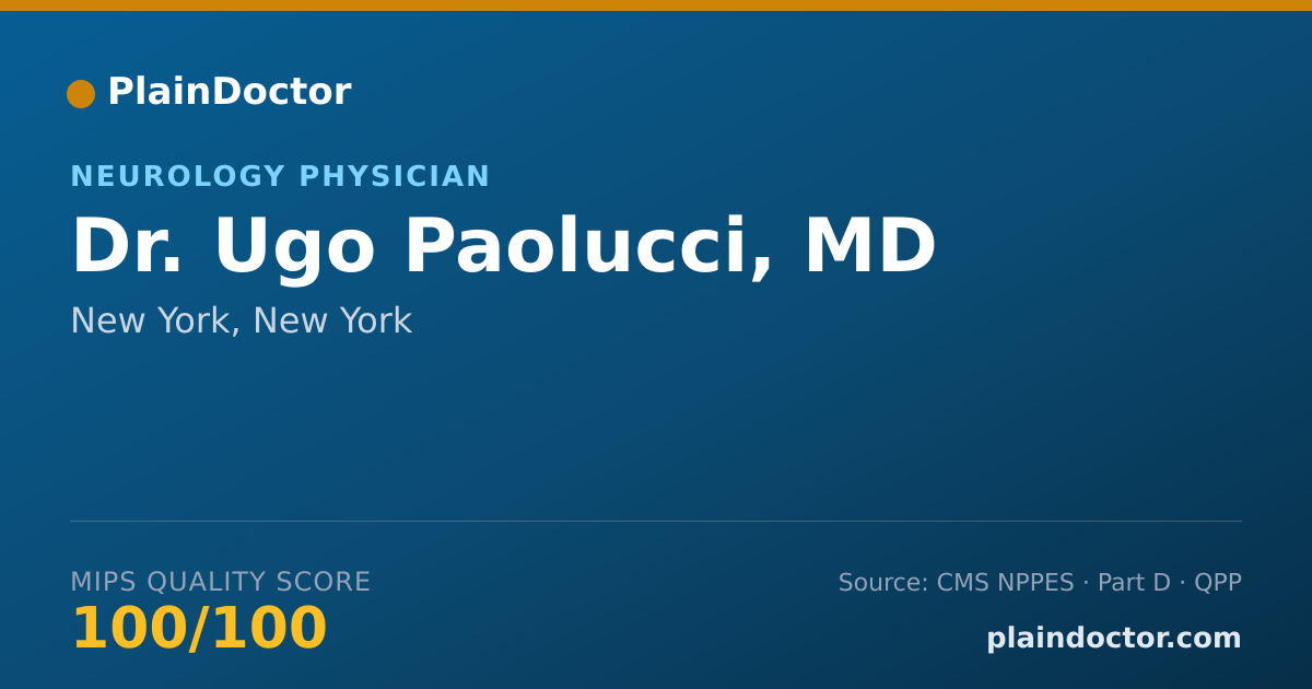 Shareable card for Ugo Paolucci, MD - Neurology Physician, New York, NY
