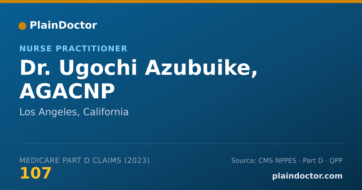 Shareable card for Ugochi Azubuike, AGACNP - Nurse Practitioner, Los Angeles, CA