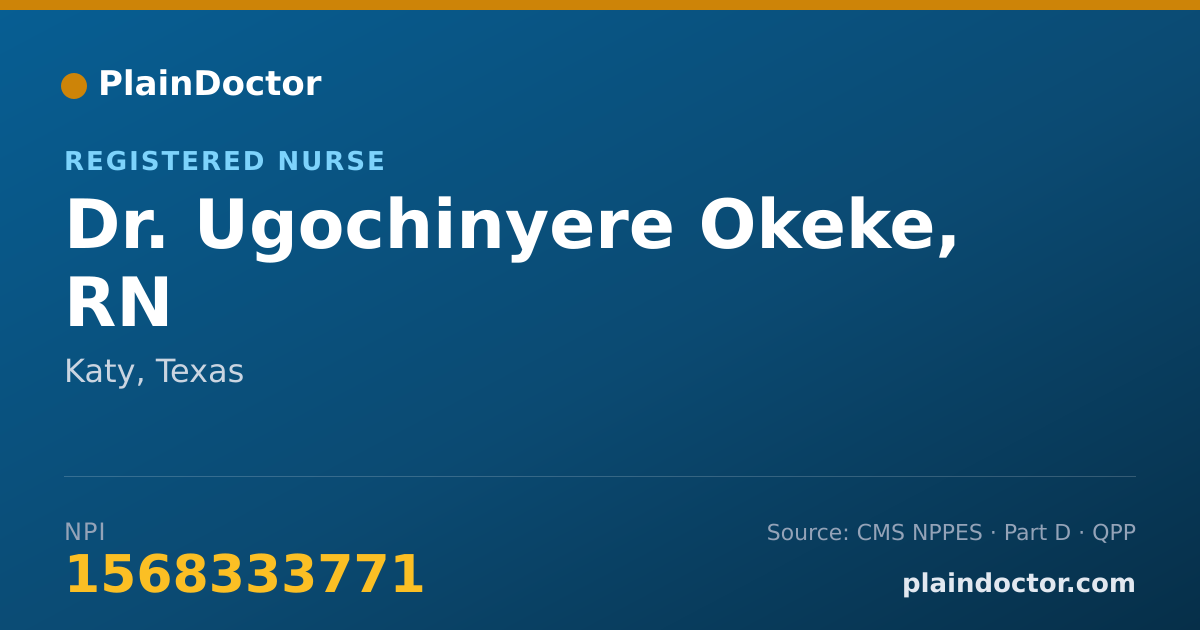 Shareable card for Ugochinyere Okeke, RN - Registered Nurse, Katy, TX