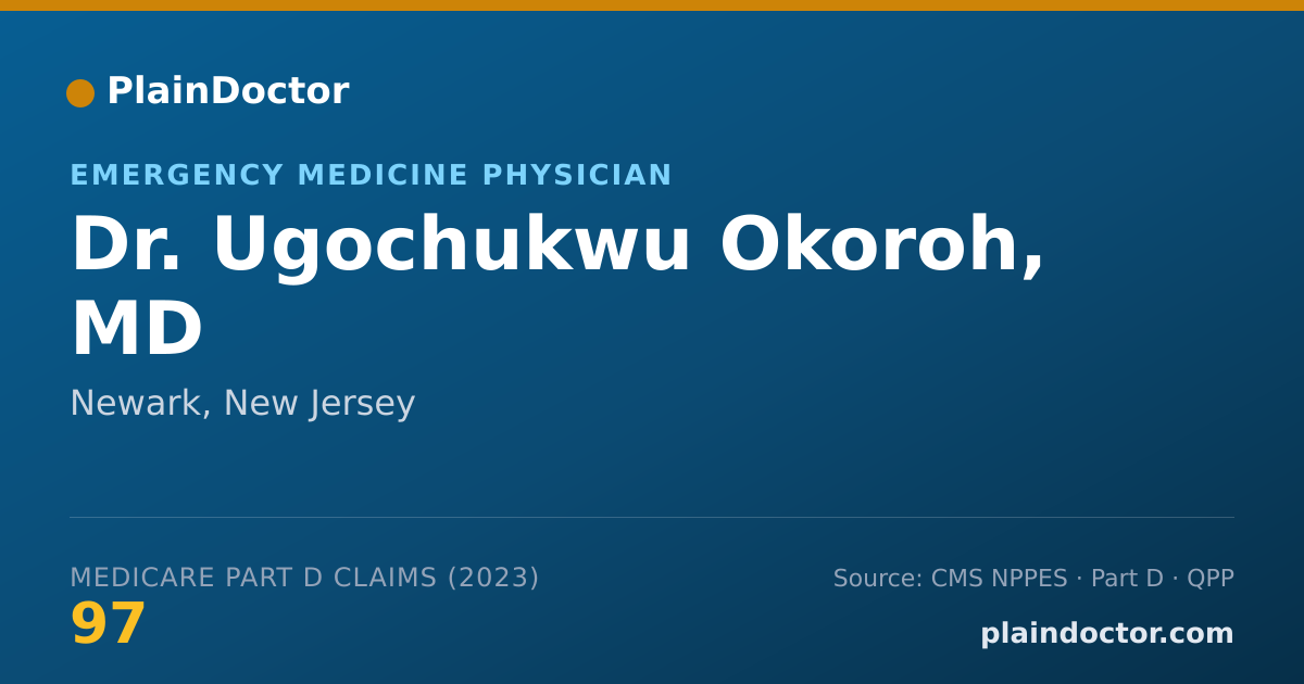 Shareable card for Ugochukwu Okoroh, MD - Emergency Medicine Physician, Newark, NJ