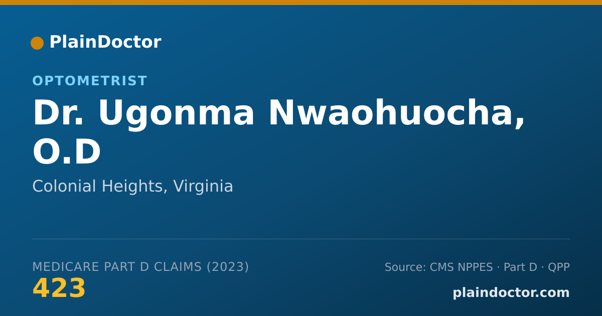 Shareable card for Ugonma Nwaohuocha, O.D - Optometrist, Colonial Heights, VA